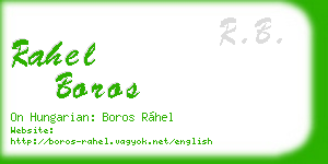 rahel boros business card